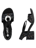 Pohodlné černé sandály Rieker W RKR679