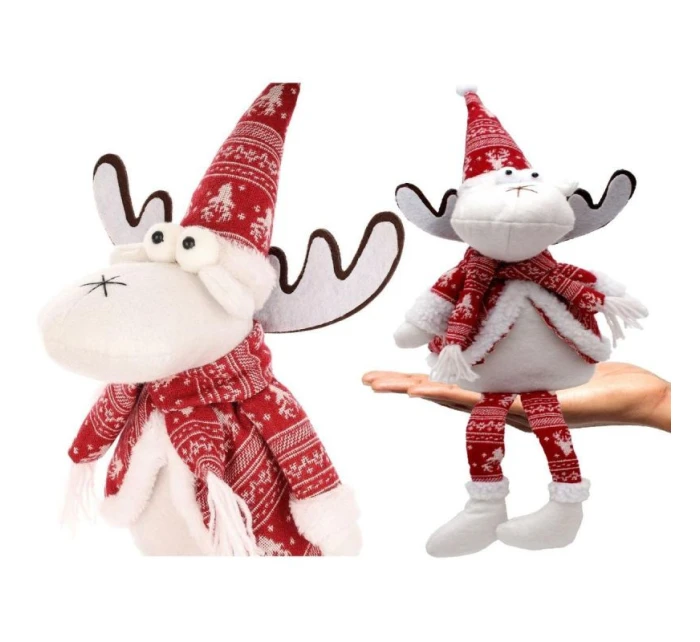 VÁNOČNÍ DEKORATIVNÍ SOBI BÍLÍ 35+20CM