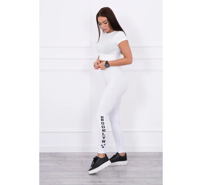 Kalhoty legíny Brooklyn white