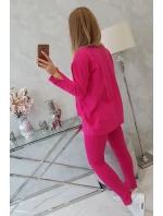 Souprava s oversize halenkou fuchsiové barvy