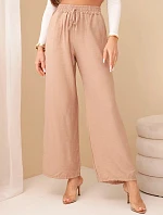 Viskózové kalhoty se širokými nohavicemi velbloud