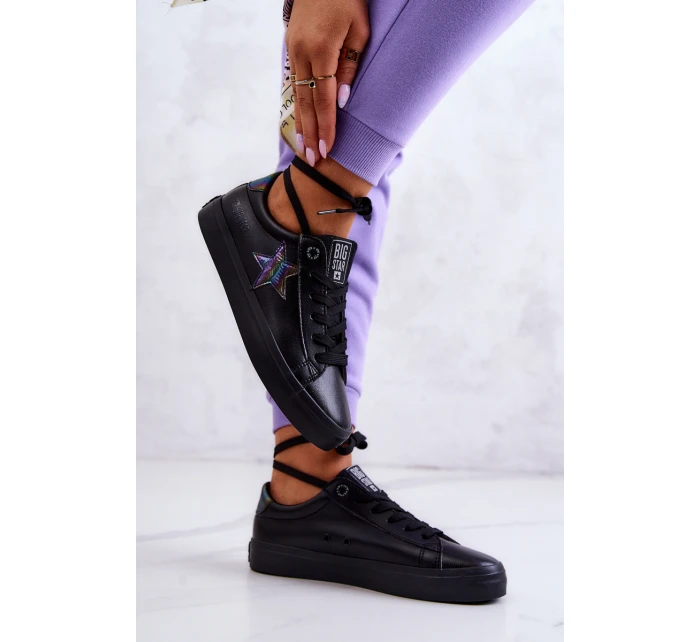 Kožené tenisky Star Big Star model 21580383 Black - Big Star Shoes Kožené tenisky Star Big Star model 21580383 Black - Big Star Shoes