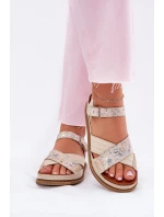 Dámské Kožené Sandály Na Platformě model 21701984 Ecru - Maciejka