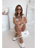 Dámské baleríny s řemínkem a sponou bílé Janelor Dámské baleríny s řemínkem a sponou bílé Janelor