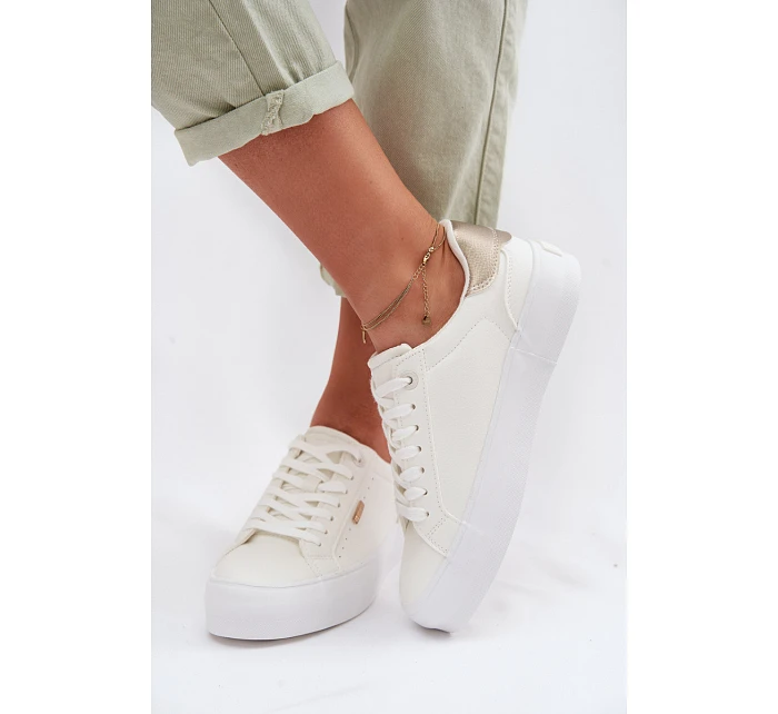 Sneakersy na platformě Big Star model 22042666 bílé - Big Star Shoes Sneakersy na platformě Big Star model 22042666 bílé - Big Star Shoes
