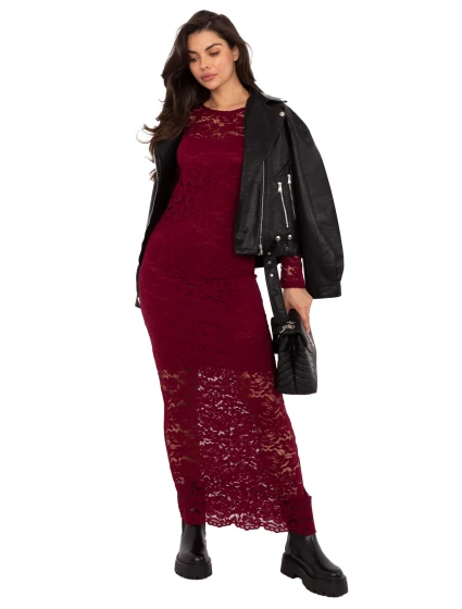 Sukienka MI SK model 21724610 bordowy - FPrice Sukienka MI SK model 21724610 bordowy - FPrice