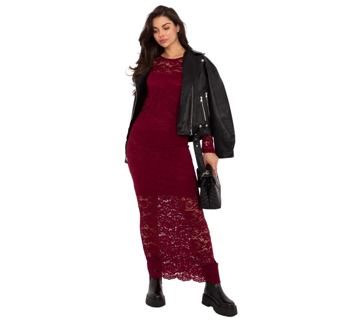 Sukienka MI SK model 21724610 bordowy - FPrice Sukienka MI SK model 21724610 bordowy - FPrice