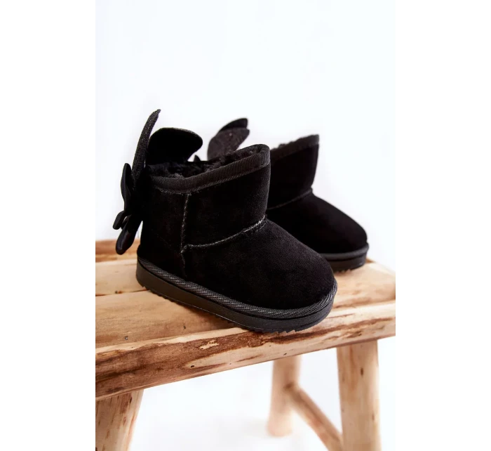 Dívčí teplé sněhule s mašlemi Černe Meriva