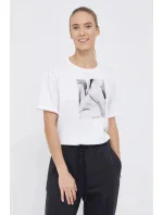 Dámský crop top s potiskem H4Z21-TSD029 10S Bílá s černou - 4F Dámský crop top s potiskem H4Z21-TSD029 10S Bílá s černou - 4F