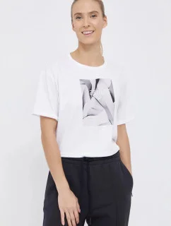 Dámský crop top s potiskem H4Z21-TSD029 10S Bílá s černou - 4F