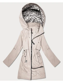 Prosta kurtka damska na podszewce Goodlookin jasny beżowy (KK60409-5#)