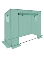 SKLENĚNÁ SKŘÍŇ PRO ZAHRADNÍ TOMATOPY 200x77x168-150CM PE ZELENÁ