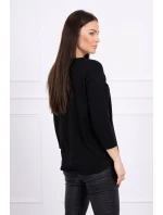 Halenka s 3D grafikou ptáka černá Halenka s 3D grafikou ptáka černá