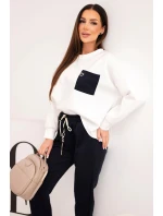 Dámský set máslový s kontrastní kapsou modrý