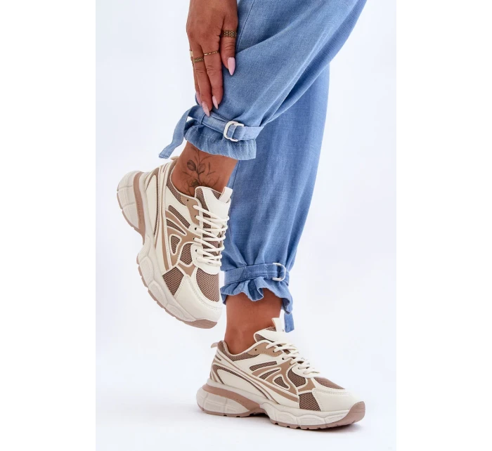 Dámské sportovní šněrovací boty Béžove Emare Dámské sportovní šněrovací boty Béžove Emare