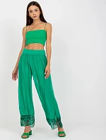 Dámské široké kalhoty DHJ SP 20822.37 zelená - FPrice