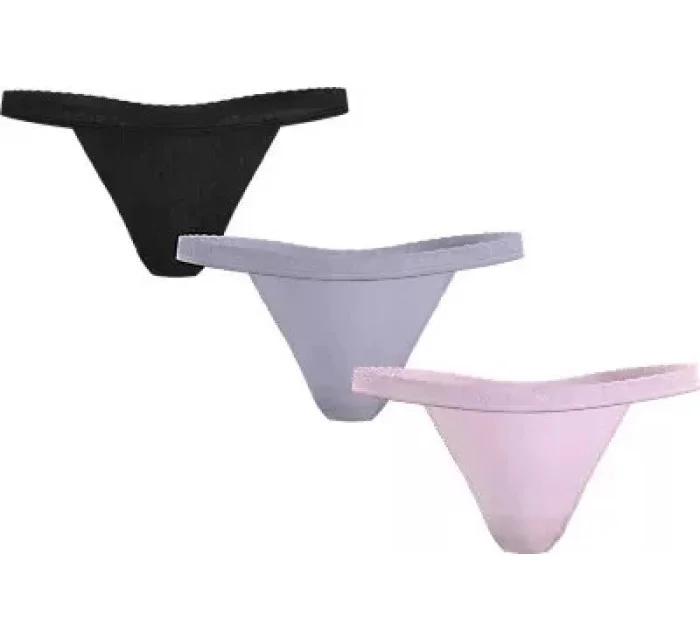 Dámská tanga 3Pack UW0UW05017 0V9 černé/fialové/sv. růžové - Tommy Hilfiger Dámská tanga 3Pack UW0UW05017 0V9 černé/fialové/sv. růžové - Tommy Hilfiger