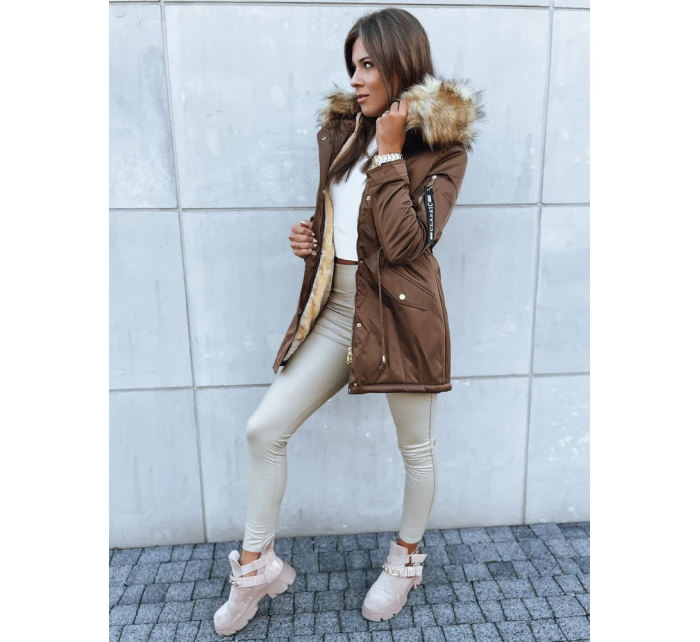 Dámská zimní bunda parka hnědá Dstreet model 21971014 - FashionStreet
