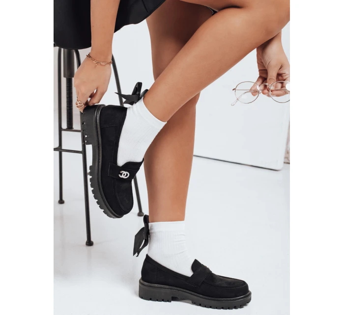 Dámské černé semišové mokasíny FashionStreet ZY1129