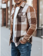 Pánská velbloudí kostkovaná flanelová košile Dstreet DX2674