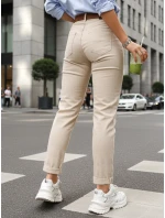 damskie mom fit z  beżowe model 22014084 - FashionStreet