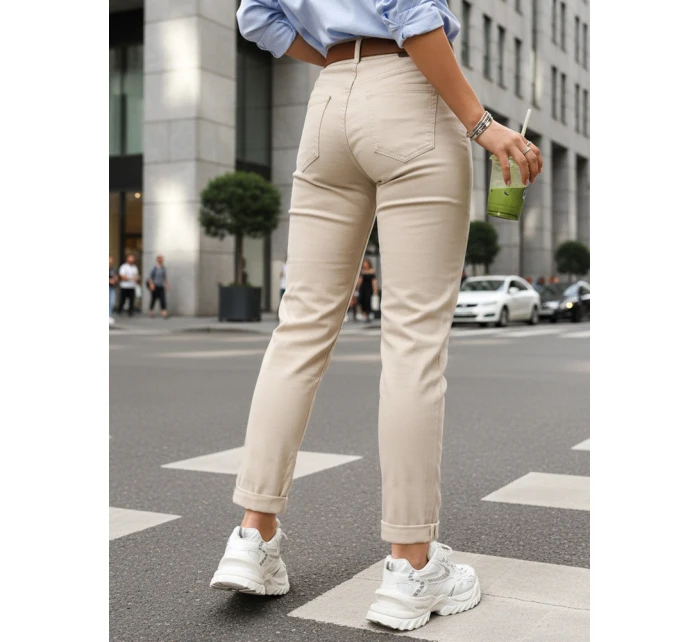 damskie mom fit z  beżowe model 22014084 - FashionStreet