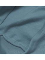 Šedo-světle modrá dámská tepláková mikina se stahovacími lemy (W01-9)