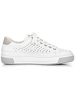 Rieker W RKR642 bílá kožená prolamovaná obuv