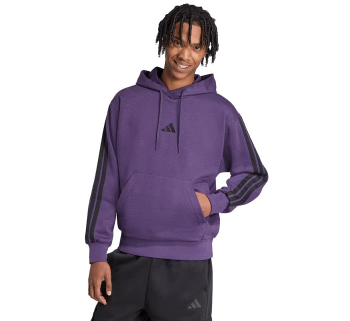 Pánská mikina Essentials 3Stripes Fleece fialová model 21342886 pánská - ADIDAS