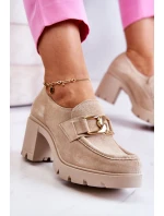 Elegantní boty se zlatým zdobením Světle béžová model 21583105 - Boto Elegantní boty se zlatým zdobením Světle béžová model 21583105 - Boto