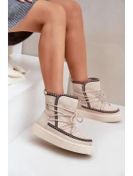 Dámské Sněhule S Na Platformě Světle Béžové model 21680230 - Boto Dámské Sněhule S Na Platformě Světle Béžové model 21680230 - Boto