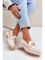 Dámské Mokasíny Se Zlatým Detalem Béžové model 21683267 - Boto