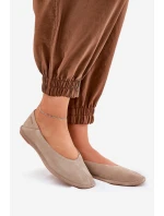 Semišové Dámské Baletky Big Star RR274082 Béžové Semišové Dámské Baletky Big Star RR274082 Béžové