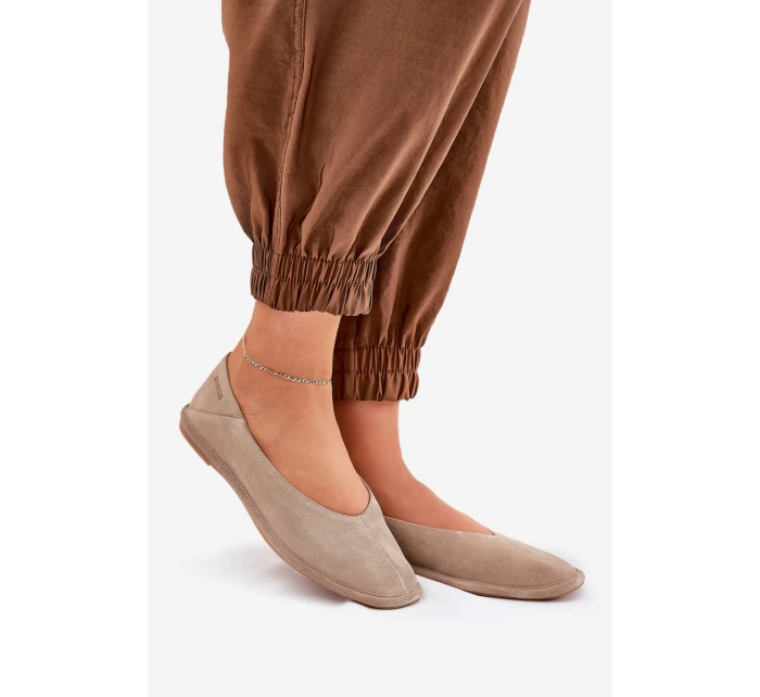 Semišové Dámské Baletky Big Star RR274082 Béžové Semišové Dámské Baletky Big Star RR274082 Béžové