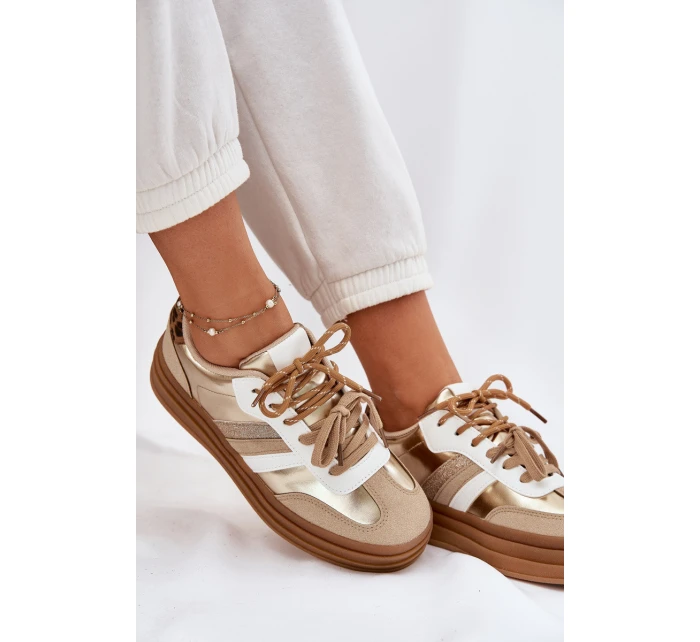 Dámské Tenisky Na Platformě S Dvojitým Šněrováním Leopardí Zlaté Klipy Dámské Tenisky Na Platformě S Dvojitým Šněrováním Leopardí Zlaté Klipy