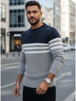 Pánský pruhovaný šedý svetr Dstreet model 21982378 - FashionStreet