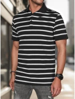 Pánská pruhovaná polokošile černá FashionStreet PX0636