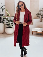 Dámský prošívaný dlouhý kabát TRENDIFY bordó FashionStreet TY4940