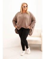 Svetr dámský Plus Size z model 21297044 s volným střihem a rukávem 3/4 fango - K-Fashion