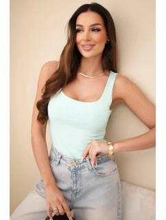 Dámská halenka na ramínkách s výstřihem mentolová