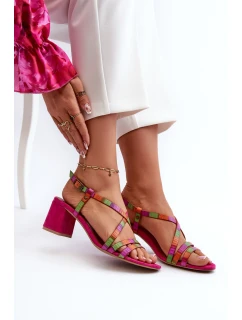 Sametové sandály na nízkém podpatku model 21660062 - Maciejka