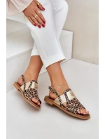 Dámské Kožené Sandály S Vzorem Hnědé model 21684131 - Zazoo