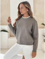 Dámský základní svetr DARMILA šedý FashionStreet MY2505
