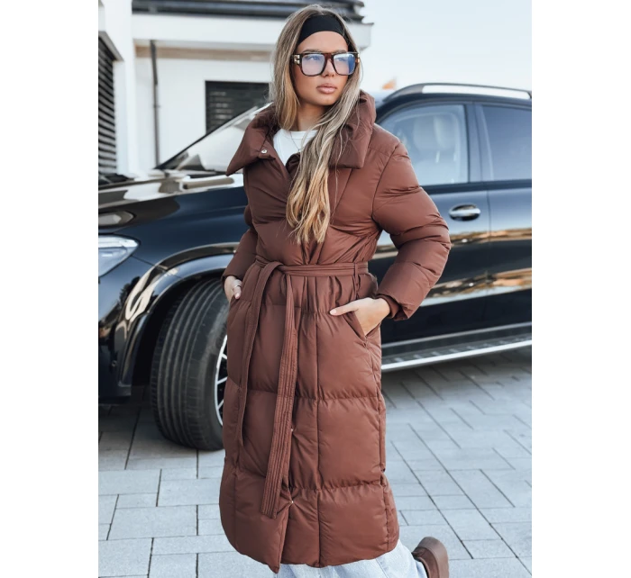 Dámský prošívaný kabát CLOUTIQUE hnědý FashionStreet TY5462