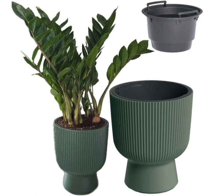 MILLY květináče na podstavci 24CM GREEN PINA dětské