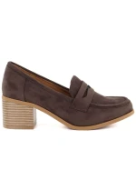 Dámské semišové boty na podpatku hnědé M.Daszynski model 22015050 - M. Daszyński