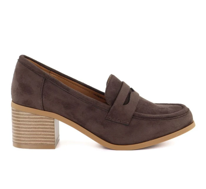 Dámské semišové boty na podpatku hnědé M.Daszynski model 22015050 - M. Daszyński