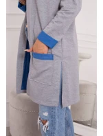 Dvoubarevná pláštěnka s kapucí chrpová+šedá