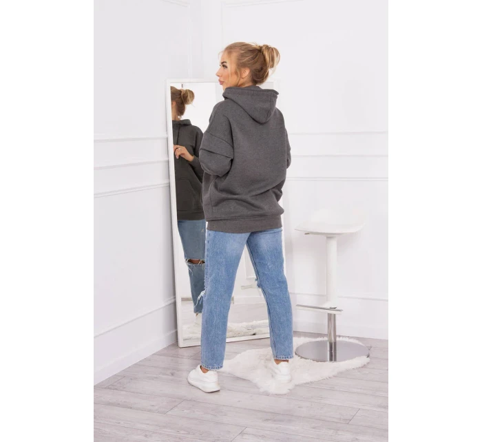 Mikina Warm-up s polovičním zipem v grafitové barvě