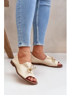 Zazoo 2660 Kožené Dámské Baletky Jasně Béžové